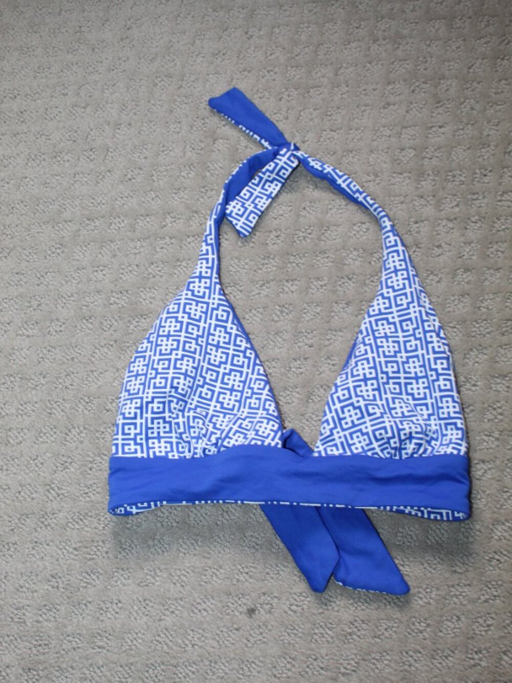 Antonio Melani Size L Royal Blue Geometric Bikini Swimsuit Set - Picture 2 of 6